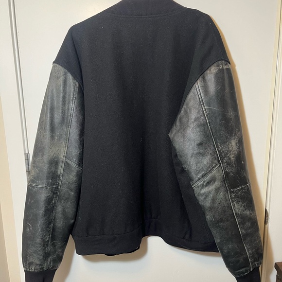 Vintage xxl varsity jacket wool and leather - Picture 2 of 6